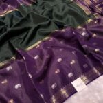 Shrivalli (Mysore silk) - Bottle green & Violet