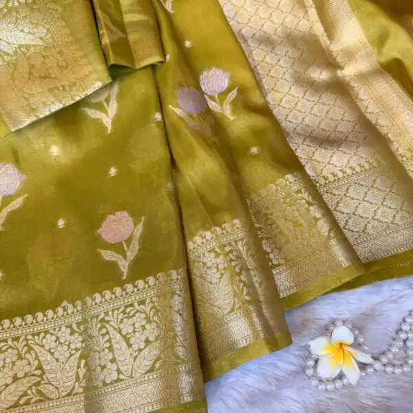 Mayura (Banaras silk) - Mustard yellow