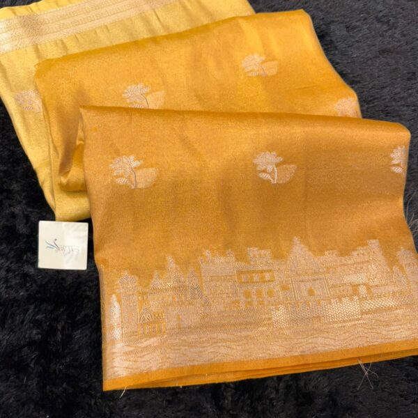 Kashi Vaibhavam (Banarasi soft silk) - Mustard