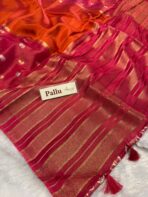 Shrivalli (Mysore silk) - Orange & Hot pink - Image 5