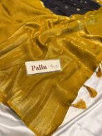 Shrivalli (Mysore silk) - Mustard & Black - Image 6