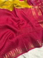 Shrivalli (Mysore silk) - Mustard & Hot pink - Image 5