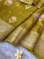 Mayura (Banaras silk) - Mustard yellow - Image 3