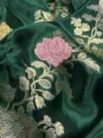 Rukmini (Mushru silk) -  Royal Emerald - Image 5
