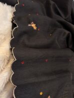 Chidiyan (Hand-embroidered Raw silk) - Black - Image 3