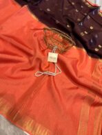 Shrivalli (Mysore silk) - Coffee & Orange - Image 3
