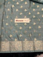 Mayura (Banaras silk) - Aqua blue - Image 5