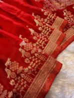 Shivanya (Mushru Kattan silk) - Scarlet red - Image 2