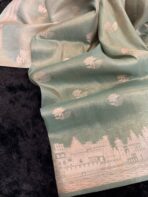 Kashi Vaibhavam (Banarasi soft silk) - Aqua blue - Image 4