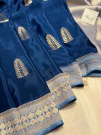 Rukmini (Mushru silk) - Deep Royal Navy - Image 3