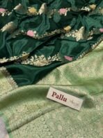 Rukmini (Mushru silk) -  Royal Emerald - Image 8