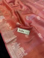 Kashi Vaibhavam (Banarasi soft silk) - Tangerine - Image 6