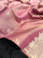 Kashi Vaibhavam (Banarasi soft silk) - Dusty rose - Image 5