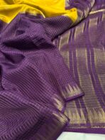 Shrivalli (Mysore silk) - Yellow & Violet - Image 2