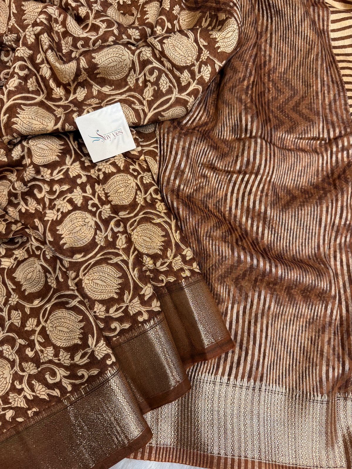 79f4ebfd-cc32-4734-ba0c-013a071184aa Kavyam (Mul Chanderi) - Mocha brown - Image 1