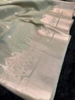 Kashi Vaibhavam (Banarasi soft silk) - Turquoise - Image 3