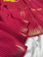Shrivalli (Mysore silk) - Mustard & Hot pink - Image 2