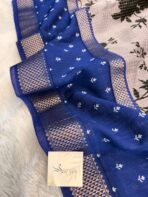 Kavyam (Mul Chanderi) - Royal blue - Image 4