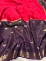 Shrivalli (Mysore silk) - Hot pink & Violet - Image 2
