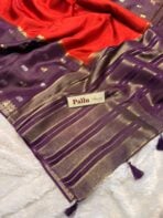 Shrivalli (Mysore silk) - Red & Violet - Image 5