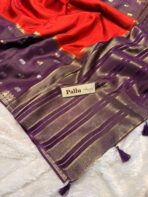 Shrivalli (Mysore silk) - Red & Violet - Image 5