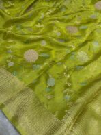 Shivanya (Mushru Kattan silk) - Lime green - Image 4