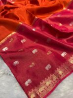 Shrivalli (Mysore silk) - Orange & Hot pink - Image 4