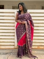 Shrivalli (Mysore silk) - Hot pink & Violet