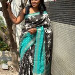 Kavyam (Mul Chanderi) - Teal blue