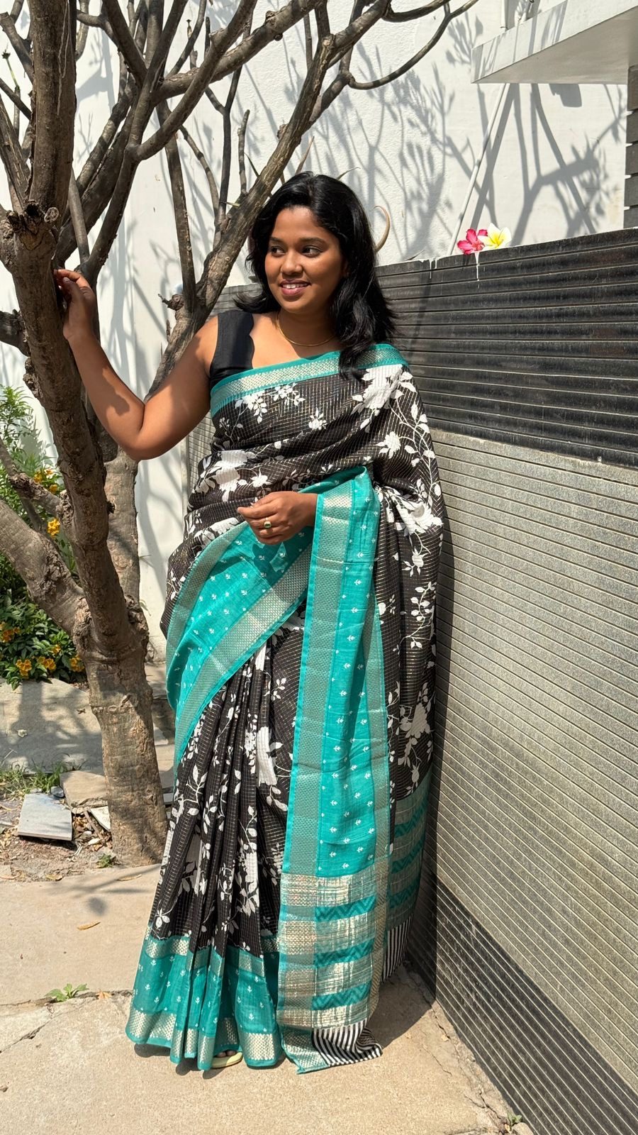 8b3e1021-02d1-4ee8-bd7c-92a07d8c23bd Kavyam (Mul Chanderi) - Teal blue - Image 1
