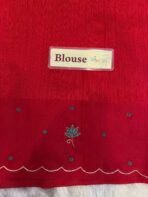 Chidiyan (Hand-embroidered Raw silk) - Crimson - Image 5