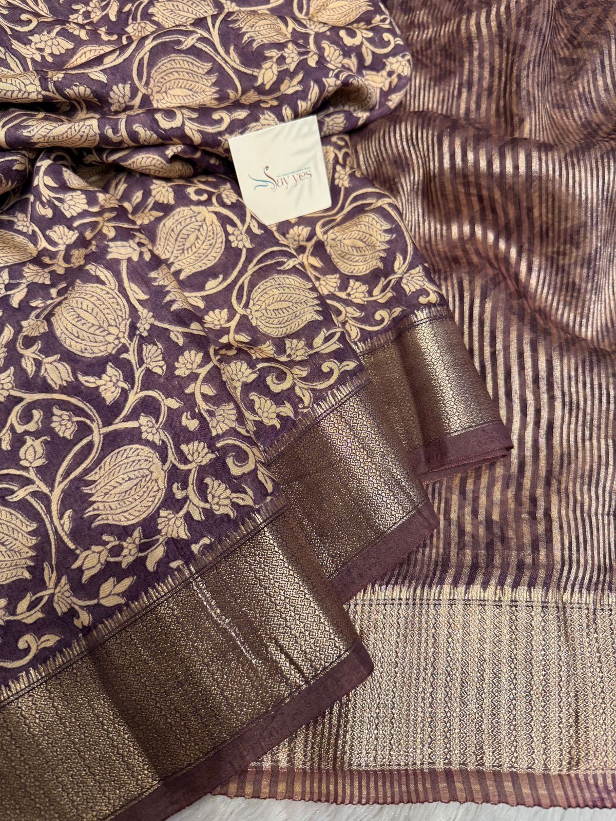 8cfb563b-8be4-496b-bd51-dc27834873c3 Kavyam (Mul Chanderi) - Mauve - Image 1