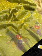 Mayura (Banaras silk) - Parrot green - Image 2