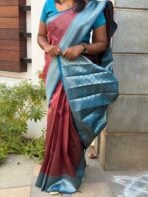 Lakshmi (Semi silk) - Tomato pink - Image 6