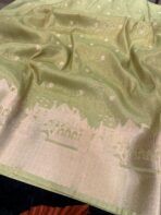 Kashi Vaibhavam (Banarasi soft silk) - Mint green - Image 3
