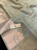 Kashi Vaibhavam (Banarasi soft silk) - Turquoise - Image 6