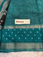 Kavyam (Mul Chanderi) - Teal blue - Image 7