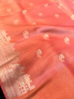 Kashi Vaibhavam (Banarasi soft silk) - Tangerine - Image 5