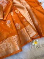 Mayura (Banaras silk) - Tangerine
