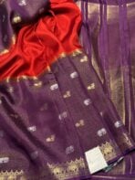 Shrivalli (Mysore silk) - Red & Violet - Image 2
