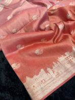 Kashi Vaibhavam (Banarasi soft silk) - Tangerine - Image 4