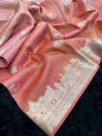 Kashi Vaibhavam (Banarasi soft silk) - Tangerine - Image 2
