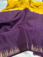 Shrivalli (Mysore silk) - Yellow & Violet - Image 3