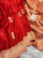 Rukmini (Mushru silk) - Vermilion red