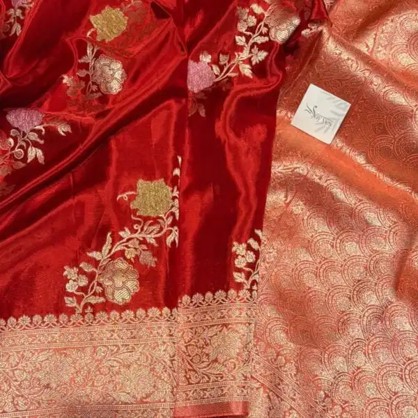 Rukmini (Mushru silk) -  Sindhoor Red