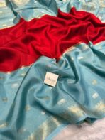 Shrivalli (Mysore silk) - Red & Turquoise