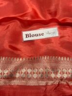 Rukmini (Mushru silk) - Vermilion red - Image 8