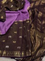 Shrivalli (Mysore silk) - Purple & Plum - Image 3