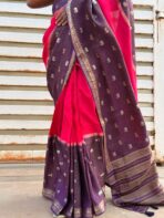 Shrivalli (Mysore silk) - Hot pink & Violet - Image 7