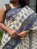 Sanata (Cotton Chanderi ) - Blue - Image 6